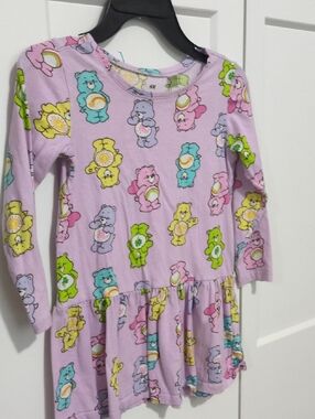 H&M Lilac Care Bears Print Long Sleeve Dress